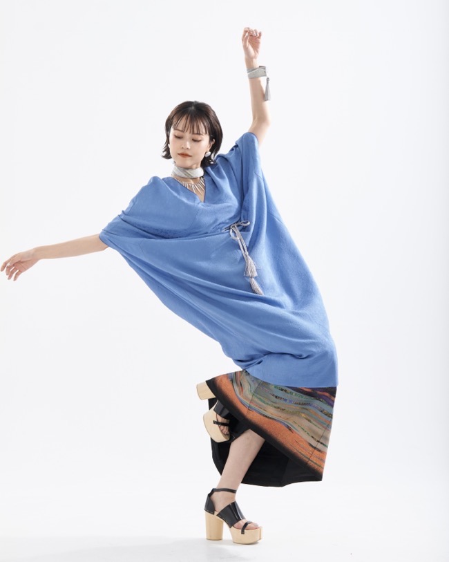 着物ワンピース 御空色（青系） | Tamatebako たまてばこ オーダー